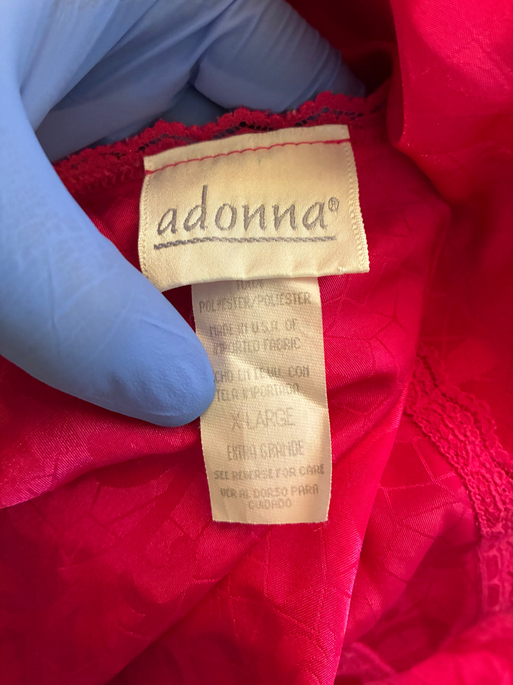 Pre-Owned - Adonna Nightgown Negligee - Red - X-Large